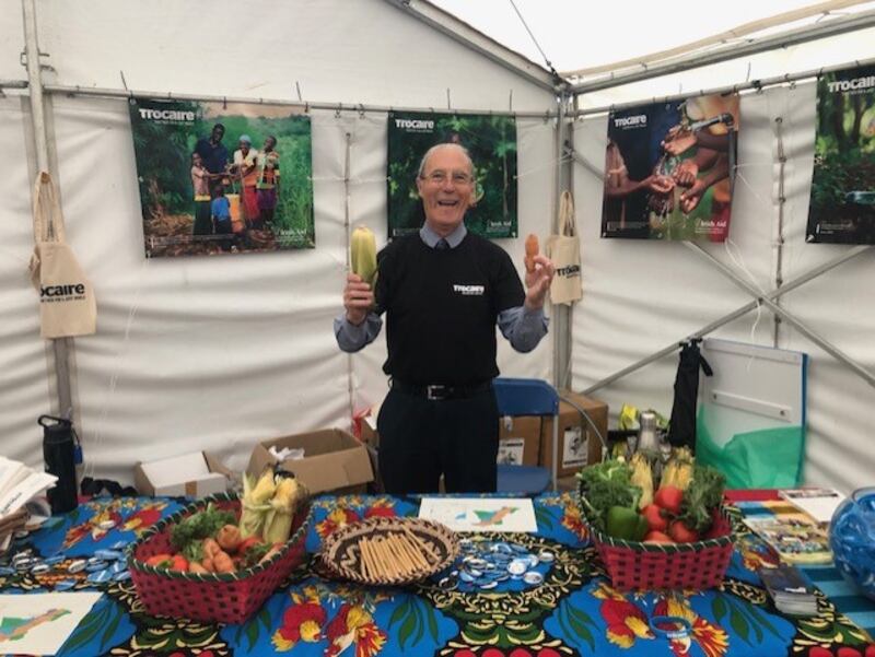 A volunteer mans a Trócaire stand. The charity is 'incredibly blessed with a brilliant group of volunteers from right across Ireland'