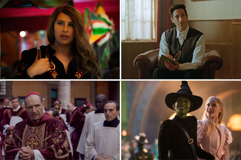 Oscar nominations 2025: contenders for best picture include (clockwise from top left) Emilia Pérez, The Brutalist, Wicked and Conclave