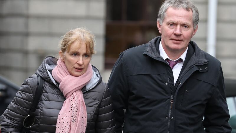 Claire and Ger Hurley leaving the Four Courts after a High Court action on behalf of their daughter, Margaret Hurley. Photograph: Collins Courts.