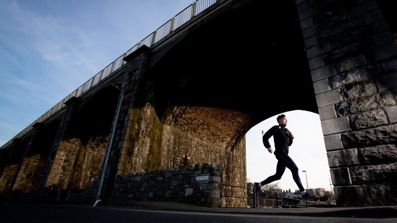 Andrew Coscoran training at the harbour cliffs in front of Bremore Castle in Balbriggan. Photo: Morgan Treacy/Inpho