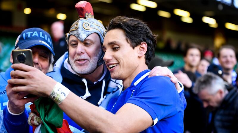 “He doesn’t even look like a rugby player.” Baby-faced Capuozzo secured a double victory for the little guy. Photograph: Andy Watts/Inpho