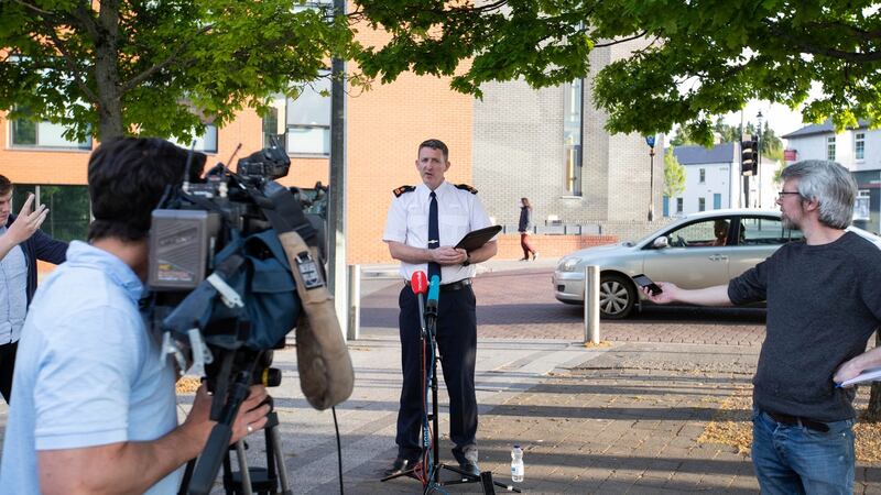 Supt Seamus Dalton pictured  at a media briefing at Clondalkin Garda Station into the unexplained death of  Alan Hall (45). Photograph: Colin Keegan / Collins Dublin