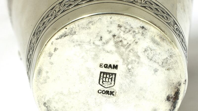 The beaker’s hallmark showing Egan of Cork