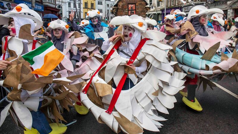 People taking part in the St Patrick’s Day parade in Cork. Photograph:   Clare Keogh