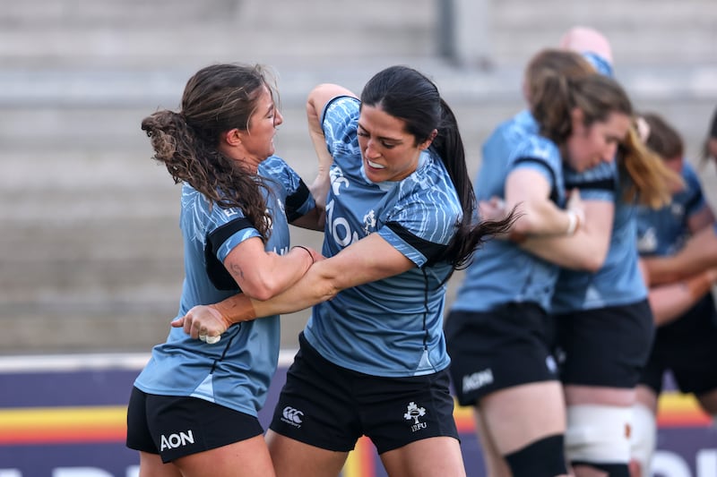 Emily Lane with Amee-Leigh Costigan. Photograph: Ben Brady/Inpho