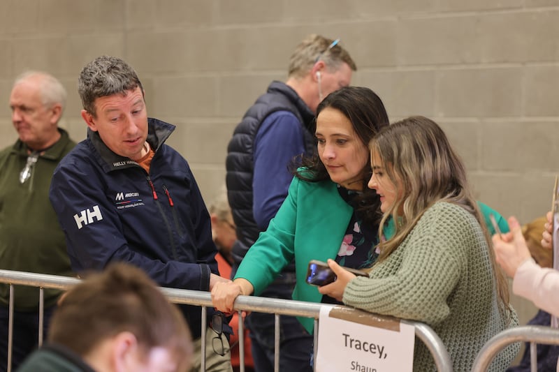 Catherine Martin, Green Party watching counting of votes at the count centre for the Dublin Rathdown Constituency at Ballinteer Community School.  Alan Betson / The Irish Times

