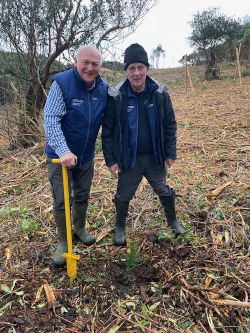 Eamonn Meskell divisional manager NPWS and conservation ranger Padruig O’Sullivan at Killarney National Park. Photo by Anne Lucey Feb 2025