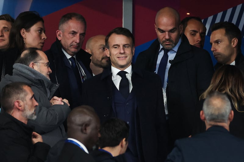 France's president Emmanuel Macron arrives. Photograph: Franck Fife/Getty