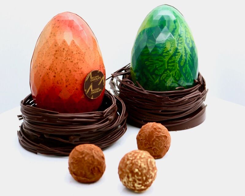 Arcane Chocolate sustainable couverture eggs from Terroirs in Dublin 4.