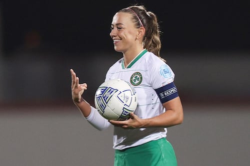Katie McCabe scores hat-trick with torn tricep as Ireland demolish Albania