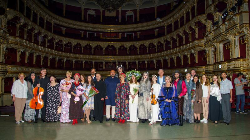 Odesa: The original show was delayed by Covid and then by the invasion. Cast and staff members switched to filling sandbags on Odesa’s beaches to protect the theatre, some volunteered to fight. Photograph: Odesa Opera and Ballet 