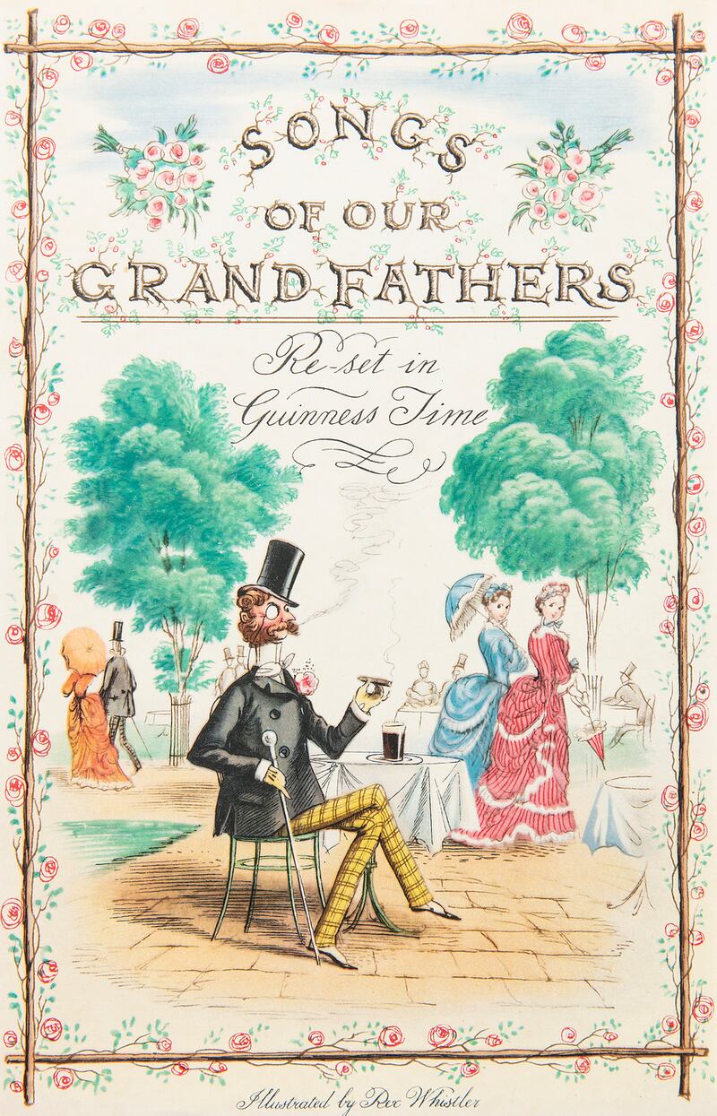 Lot 259 – Songs of our Grandfathers by Rex Whistler 1936. Rewording of popular songs with a Guinness theme. (€100–€150)