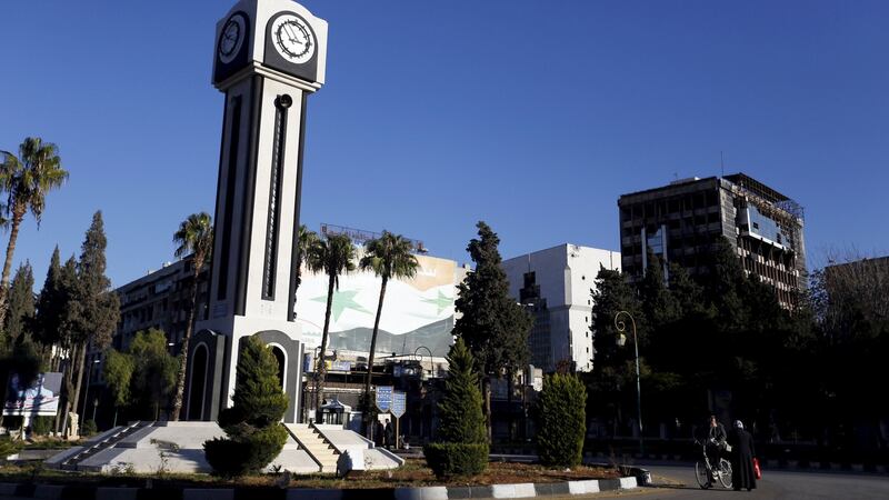 The new clock square in the old city of Homs. Photograph: Omar Sanadiki/Reuters