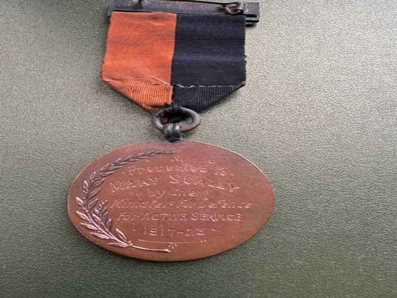 Mary Scally service medal (back), courtesy of the Scally family