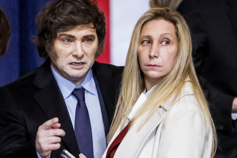 Argentinian president Javier Milei at the inauguration ceremony for Donald Trump as US president on Monday. Photograph: Shawn Thew/Pool/AFP/Getty