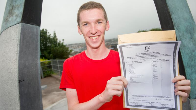 Alex Burke from Montenotte after receiving his results. Photograph: Daragh Mc Sweeney/Provision