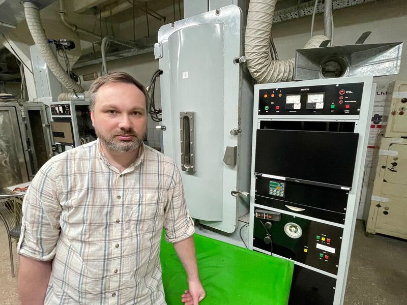 Yaroslav Gerasimov, deputy head of the crystal growth technology department at Kharkiv's Institute for Scintillation Materials. Photograph: Daniel McLaughlin