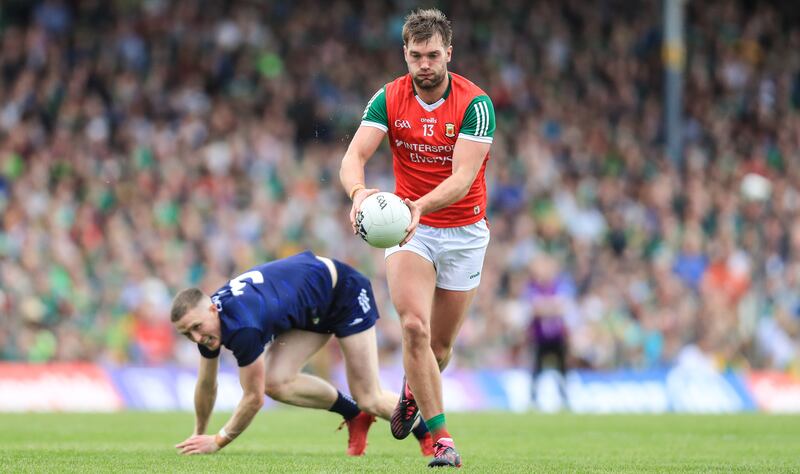 GAA Football All-Ireland Senior Championship Round 1, Fitzgerald Stadium, Killarney, Kerry 20/5/2023
Kerry vs Mayo
Mayo’s Aidan O'Shea with Jason Foley of Kerry
Mandatory Credit ©INPHO/Evan Treacy