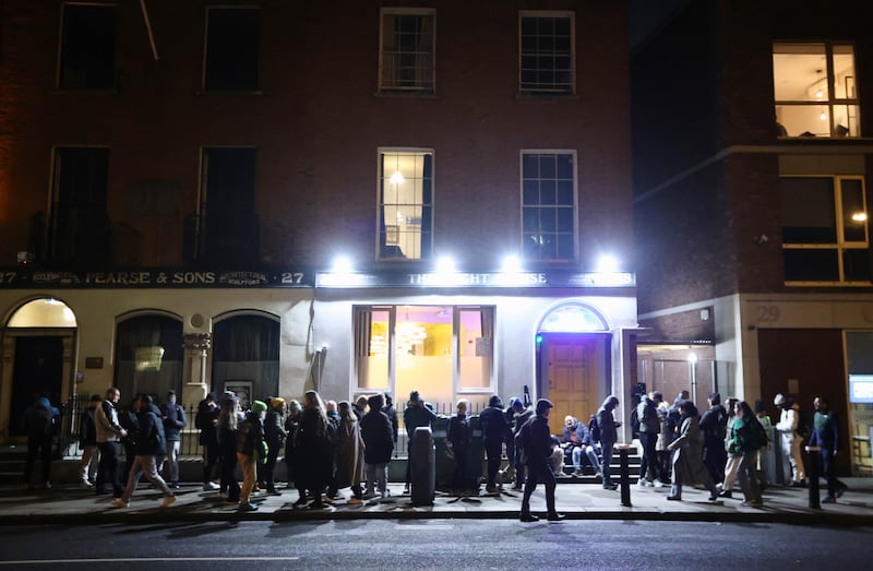 A queue of people outside the Light House cafe on Pearse Street in Dublin last January. Photograph: Sasko Lazarov/RollingNews.ie