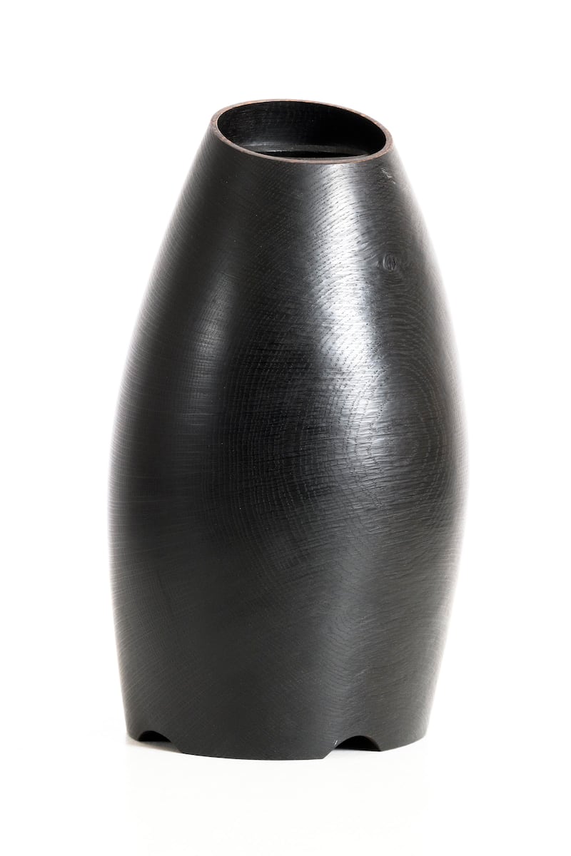 Irish woodturner Liam Flynn’s ebonised oak vessel (€2,500-€3,500) at Morgan O'Driscoll art auction