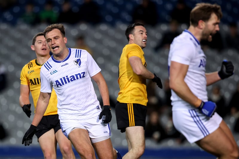 Interprovincial Series Final, Croke Park: Connacht's Daire Rooney celebrates after scoring a goal against opponents Ulster. Photograph:
Ben Brady/Inpho