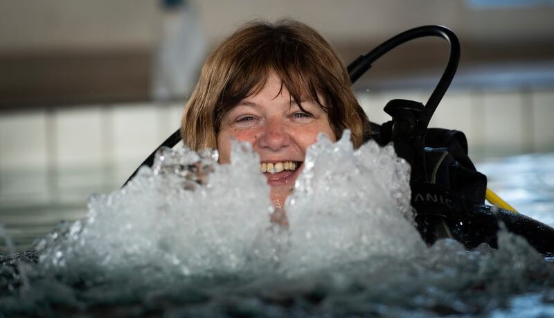 Sandra Fitzgibbon, Padi dive instructor, in Waterworld dive pool. Photograph: Domnick Walsh