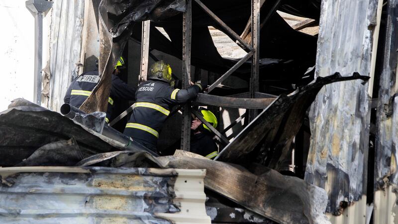 Fifty staff working on site at the time were safely evacuated from the building. Photograph: Colin Keegan/Collins Dublin