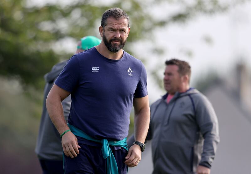 Andy Farrell: has a full squad of 33 to choose from for the game against Scotland. Photograph: Dan Sheridan/Inpho 