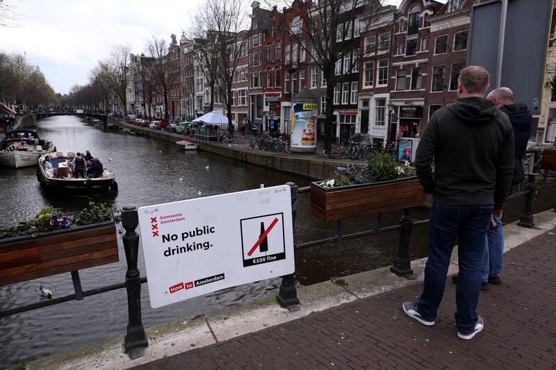 Amsterdam launched a campaign earlier this year aimed at discouraging tourists from visiting just to party and consume alcohol or drugs. Photograph:  Dean Mouhtaropoulos/Getty Images