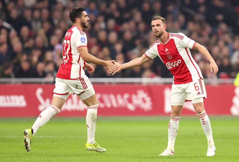 Ajax's Jordan Henderson during his Eredivisie debut against PSV Eindhoven at the Johan Cruyff Arena, Amsterdam. Photograph: PA Wire.

