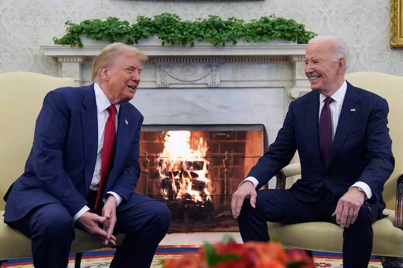 Joe Biden and Donald Trump in the Oval Office of the White House in November. Photograph: AP Photo/Evan Vucci