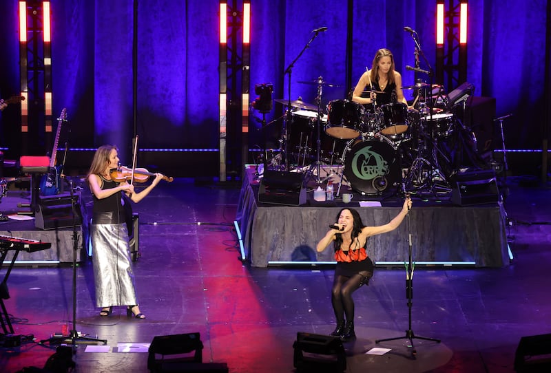 The Corr sisters performing at the 3Arena, Dublin. Photograph: Dara Mac Dónaill/The Irish Times