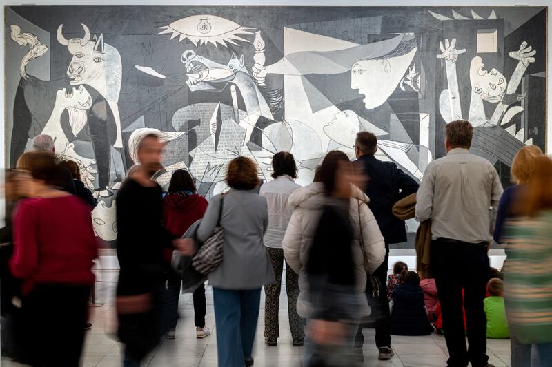 Guernica: Picasso’s colossal painting at the Reina Sofía gallery, in Madrid. Photograph: Emilio Parra Doiztua/New York Times