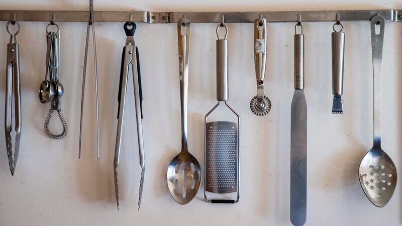 Utensils in  Ken Madden and  Beth-Ann Smith’s kitchen. Photograph: Patrick Browne