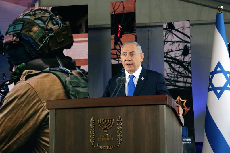 Israeli Prime Minister Binyamin Netanyahu, considered risk-averse before the Hamas attack, said Israel's strategy was to 