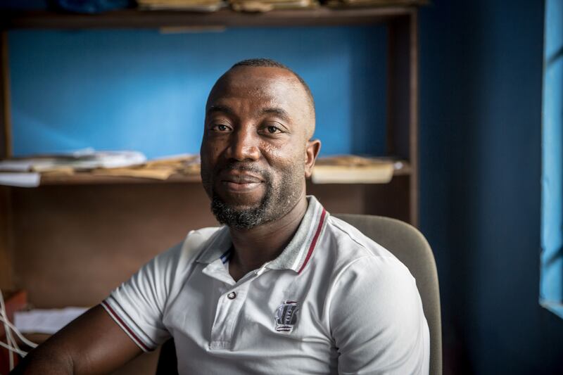 Abubakarr Taal, the acting district chairman of SLPP in Makeni, Sierra Leone. Photograph: Sally Hayden