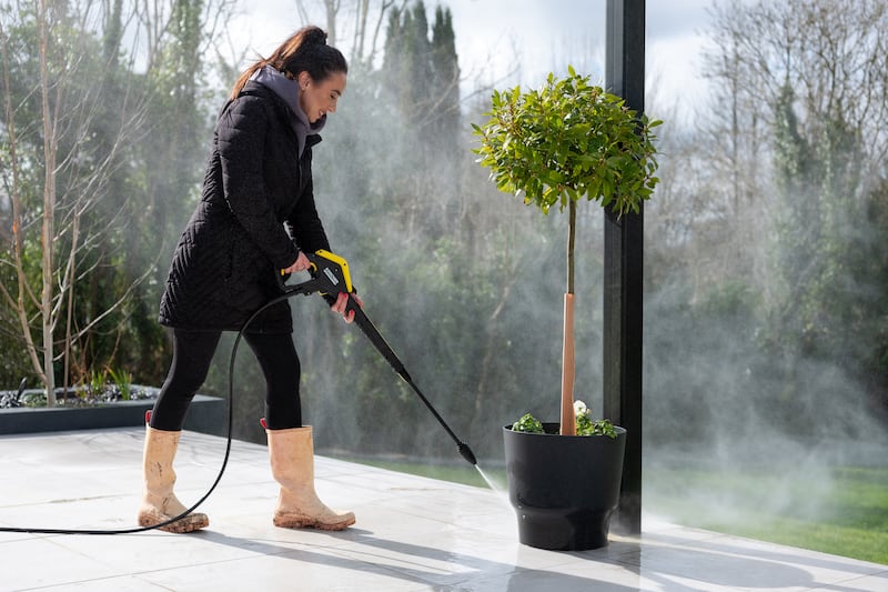 After just one hour’s work the entire exterior, including two tiled patio levels, granite paving and cobble surrounds looked like new while the detached property’s large aluminum windows are all sparkling