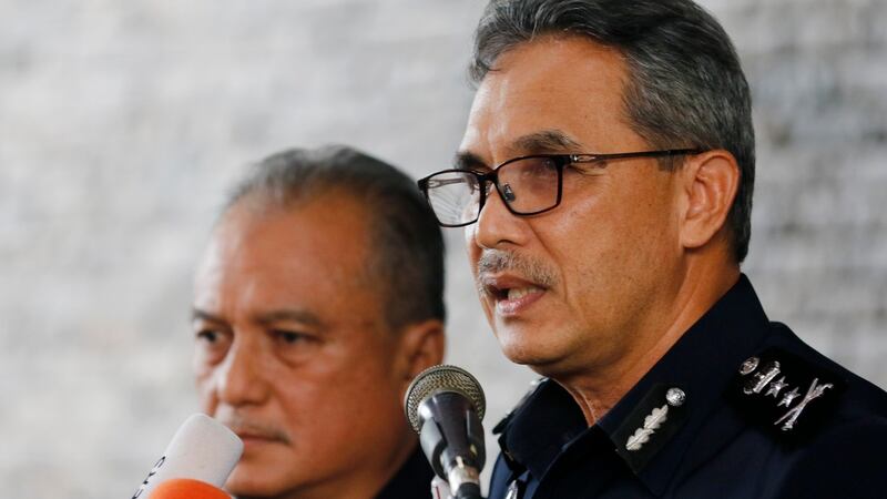 Negeri Sembilan police chief, Mohamad Mat Yusop speaks to media during a press conference in Seremban, Negeri Sembilan, Malaysia, on Thursday. Photograph: EPA/Ahmad Yusni