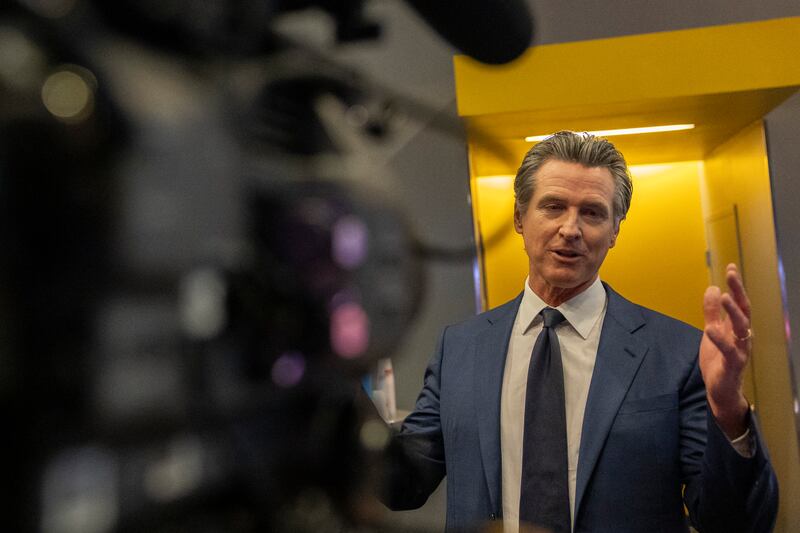 California governor Gavin Newsom has dismissed as 'nonsensical' talk that Joe Biden could be replaced as the Democrats' candidate in the US election. Photograph: Christian Monterrosa/AFP via Getty Images