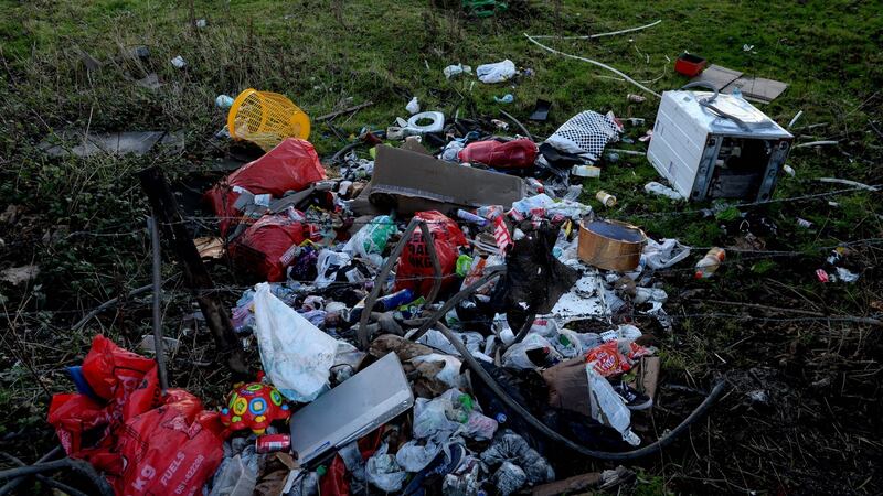 Household waste dumped near Tully Cross in Cabinteely, Co Dublin. Photograph: Cyril Byrne/The Irish Times