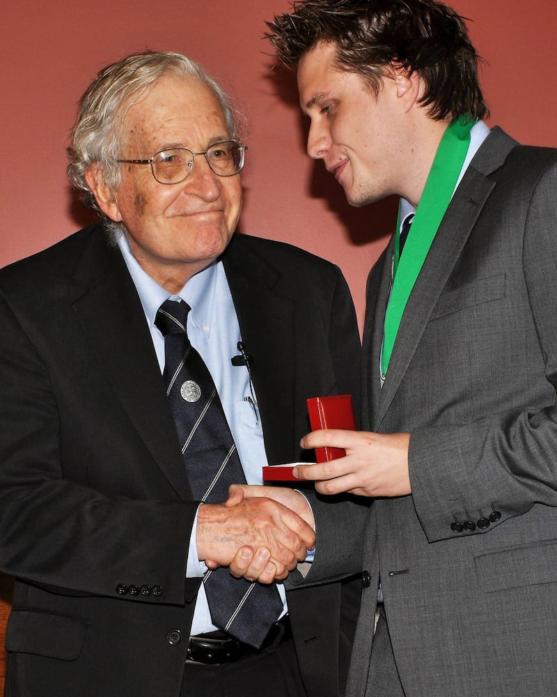 Noam Chomsky visits the society in 2009