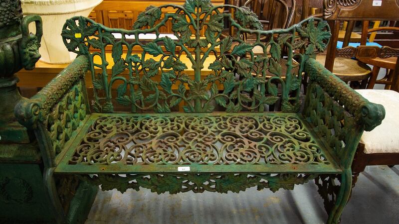 Pair of cast iron ivy back garden seats €600–€900