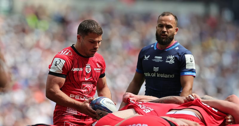 Antoine Dupont in action for Toulouse against Leinster's Jamison Gibson-Park. France's attacking game plan revolves around their outstanding scrumhalf. Photograph: David Rogers/Getty Images