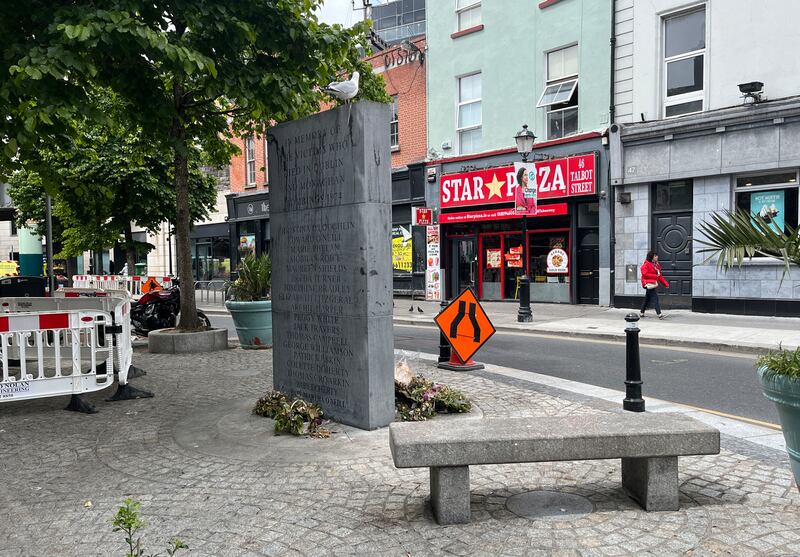 The Dublin Monaghan Bombings Memorial on Talbot Street. Photograph: Alan Betson