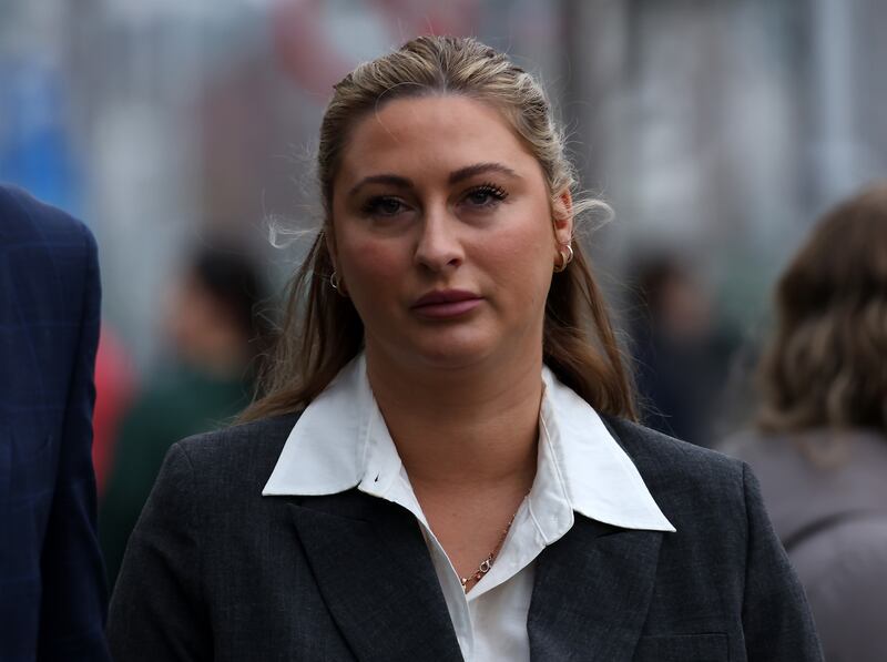 Nikita Hand leaving court on Friday evening. Photograph: Colin Keegan/Collins Dublin