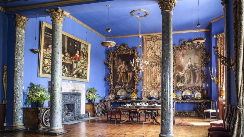 Travel website Ireland’s Hidden  Gems says: “The real jewel in the coronet though is the cobalt blue dining room with its heavily gilded portraits of King George III of Hanover and Queen Charlotte and Staffordshire Ironstone tableware, still in use today.”