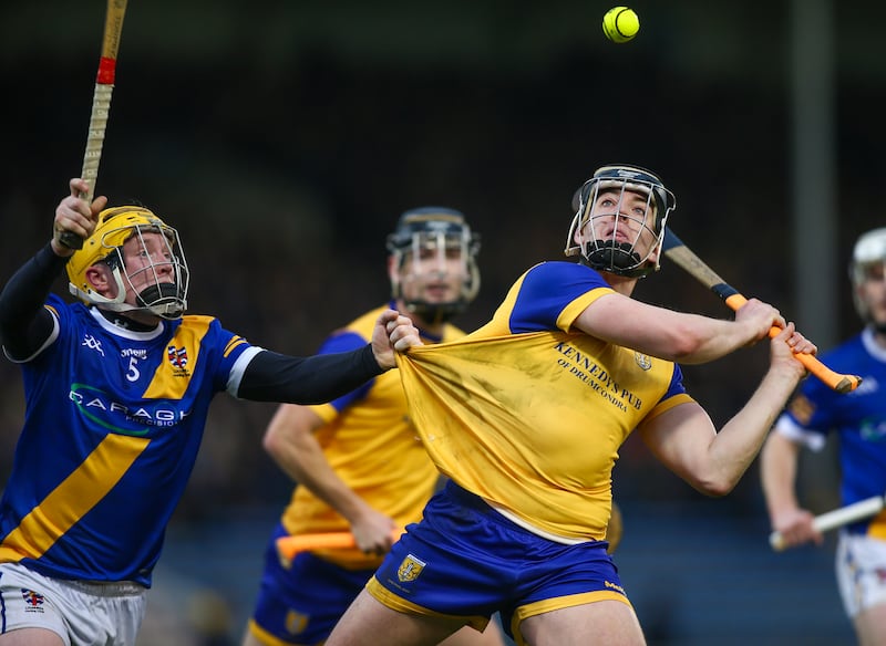 Na Fianna's Donal Burke in action against Loughrea's Shane O'Brien. Photograph: Ken Sutton/Inpho