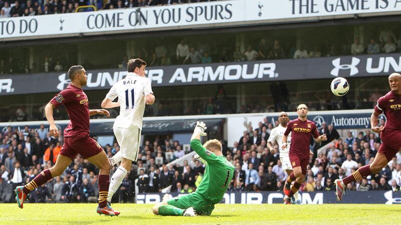 Tottenham Hotspur's Gareth Bale the third  at White Hart Lane. Photograph: John Walton/PA Wire.