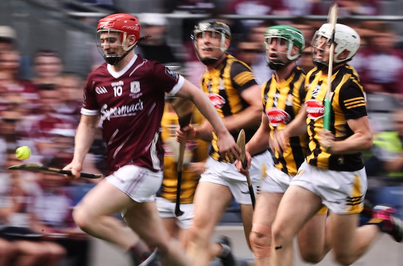 Galway's Tom Monaghan makes a break. Photograph: Tom Maher/Inpho