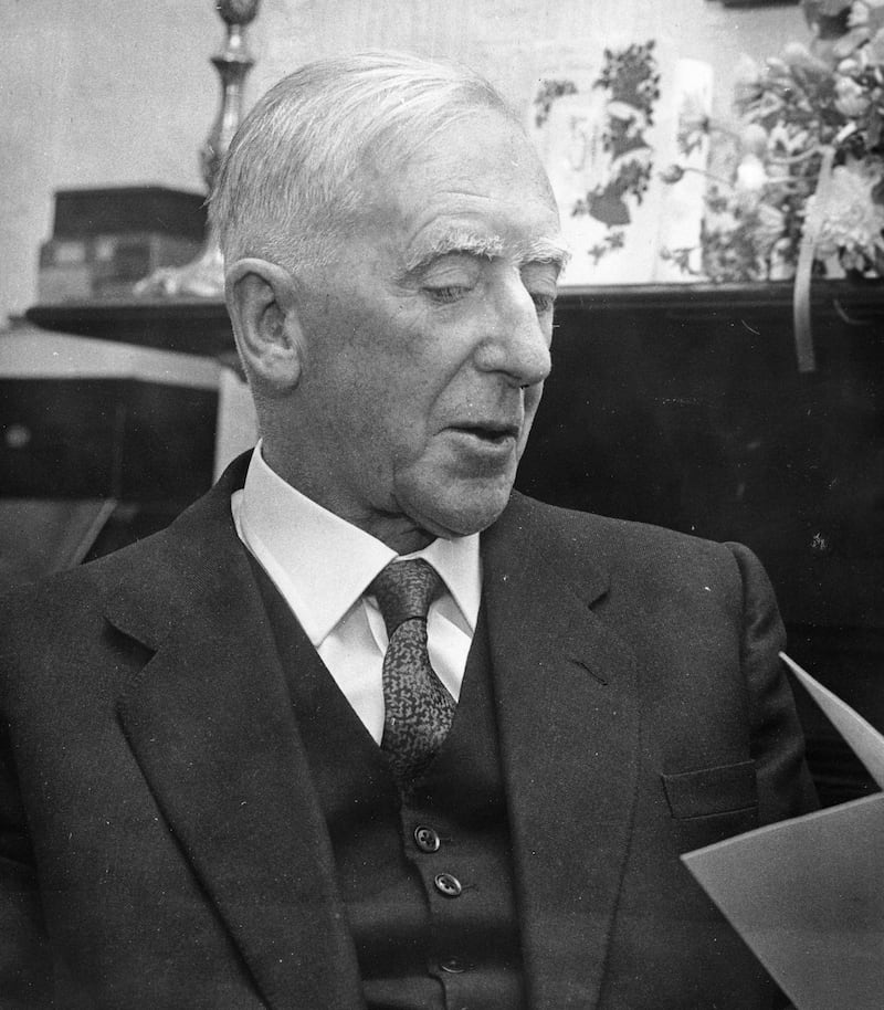 Richard Mulcahy at his home in Palmerston, Dublin in June 1969.  Photograph: Dermot Barry 